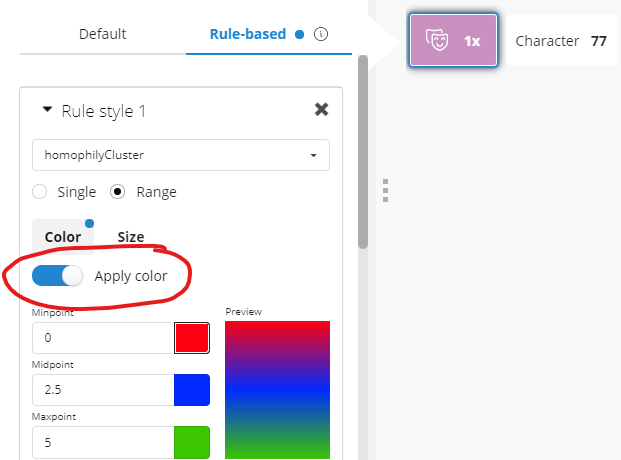 Figure 11: Toggling conditional styling in Bloom